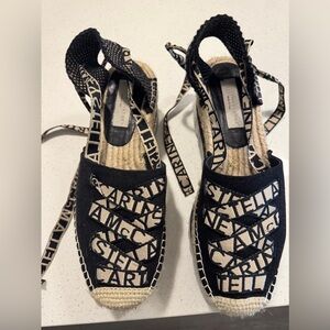 Stella McCartney Black and Cream Espadrilles 40